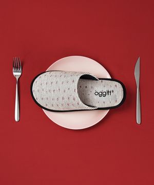 (uni)머쉬 룸 슬리퍼 로지 스트라이프