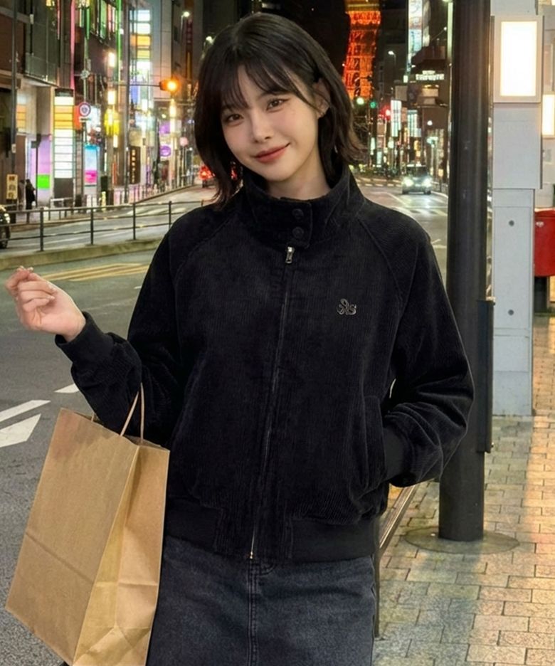 그루브 코듀로이 블루종 차콜
