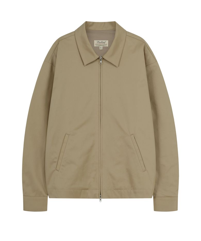 Gabardine Cotton Club Jacket (Beige)