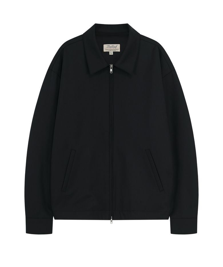 Wool Gabardine Club Jacket (Black)
