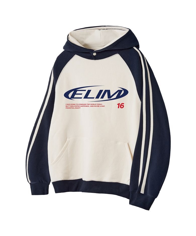 EL 16ELIM 래글런 라인 후드티셔츠 3Color