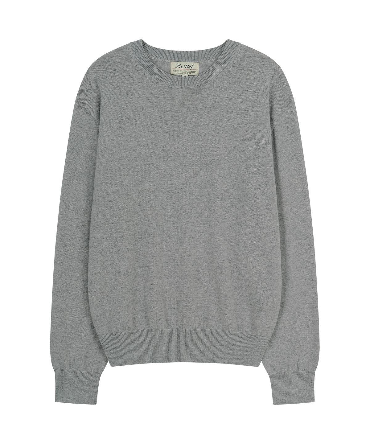 벨리프(BELLIEF) Essential Wool Comfort Crewneck Knit (Grey)