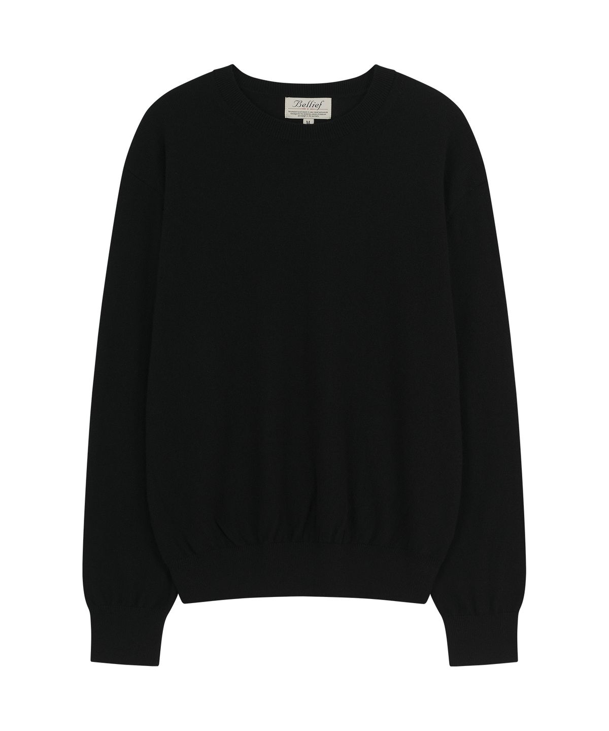 벨리프(BELLIEF) Essential Wool Comfort Crewneck Knit (BLACK)