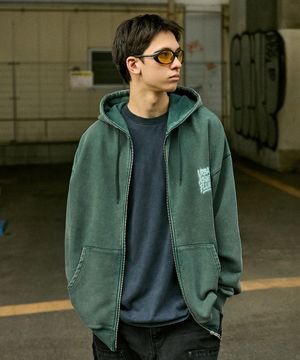 어치브 플로우 그래피티 오버핏 후드 집업 블루그린 FZT1035-Z