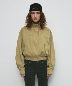 TWO WAY COTTON ZIP UP JUMPER_BEIGE