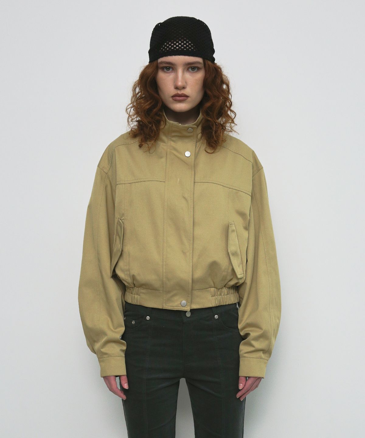 샌드릭(SANDRIC) TWO WAY COTTON ZIP UP JUMPER_BEIGE