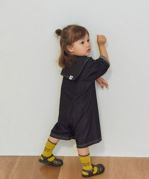 진스 세일러 카라 8부 롬퍼 C2AQ7601-BK