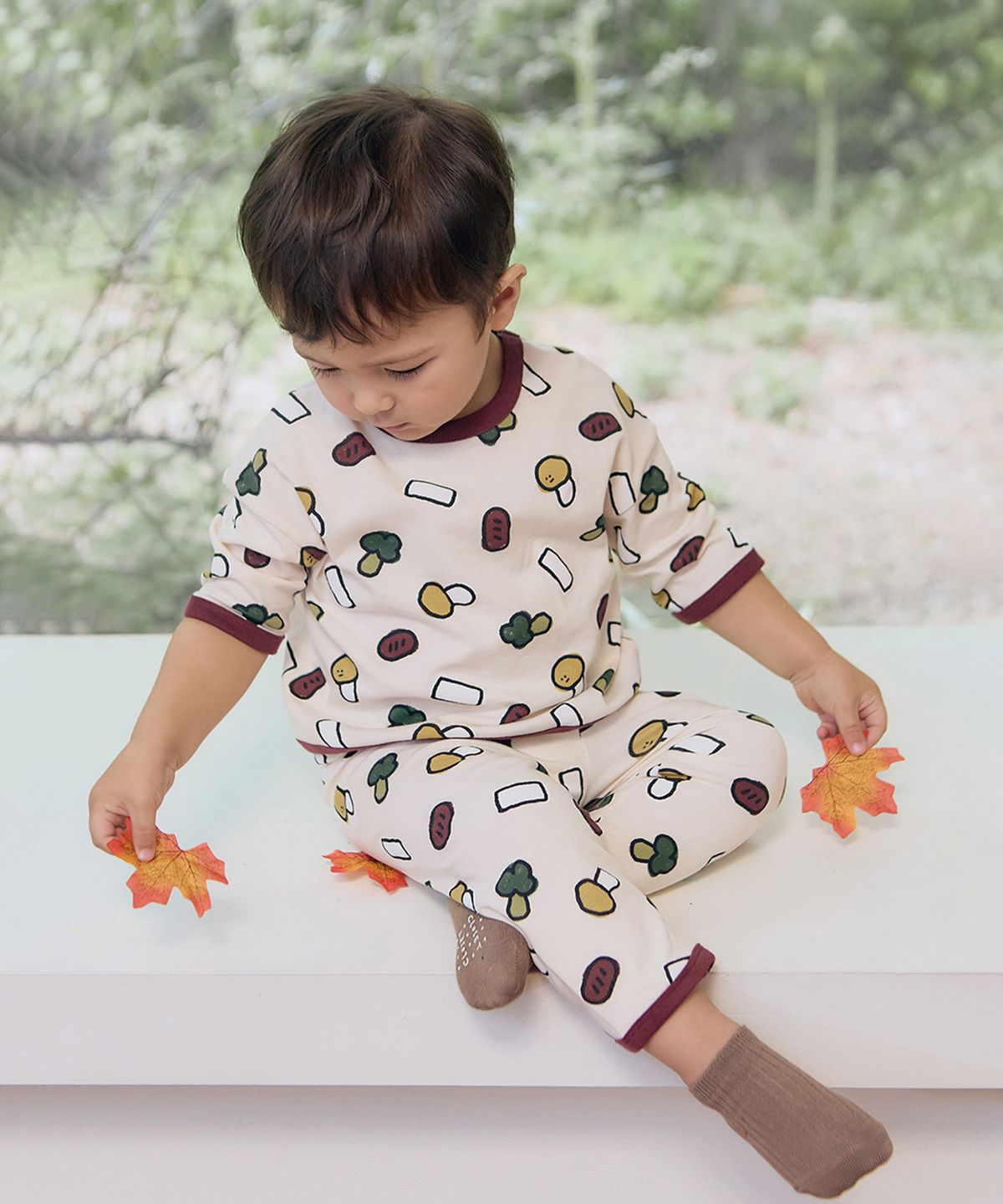 유비맘클로젯(UBMOM CLOSET) 야미야미 8부 상하세트 와인 C2AL1102-WI