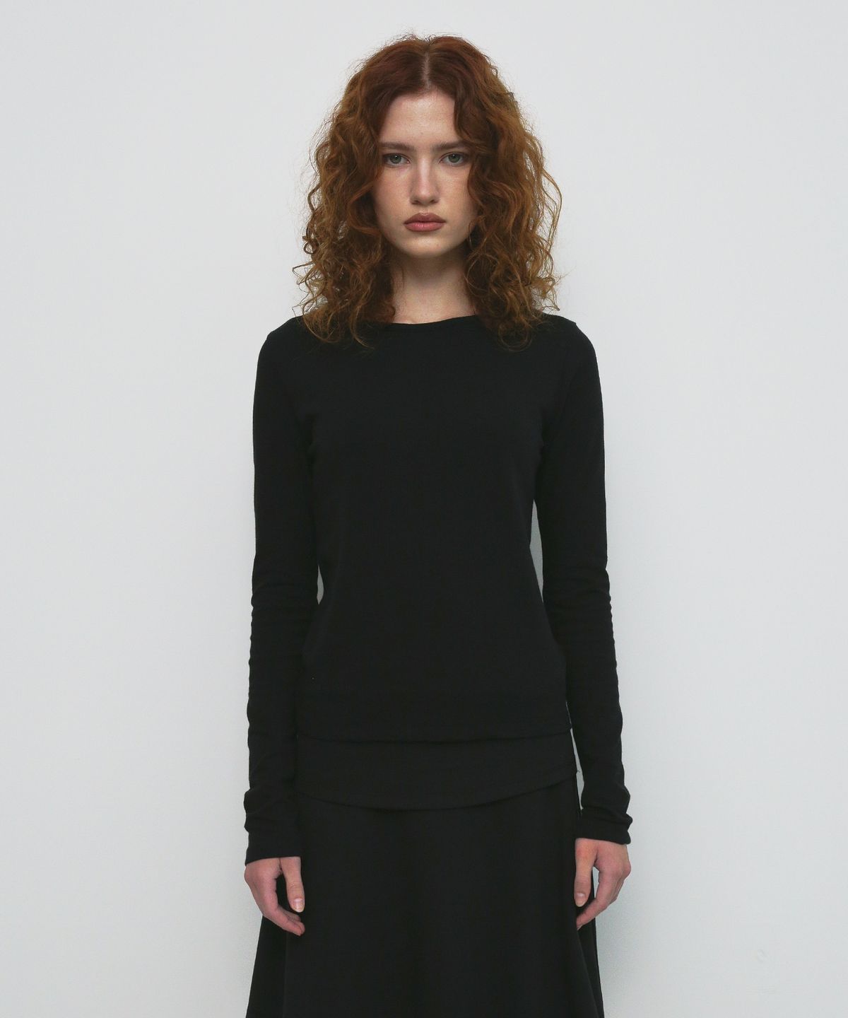 샌드릭(SANDRIC) BASIC ROUND T-SHIRT_BLACK