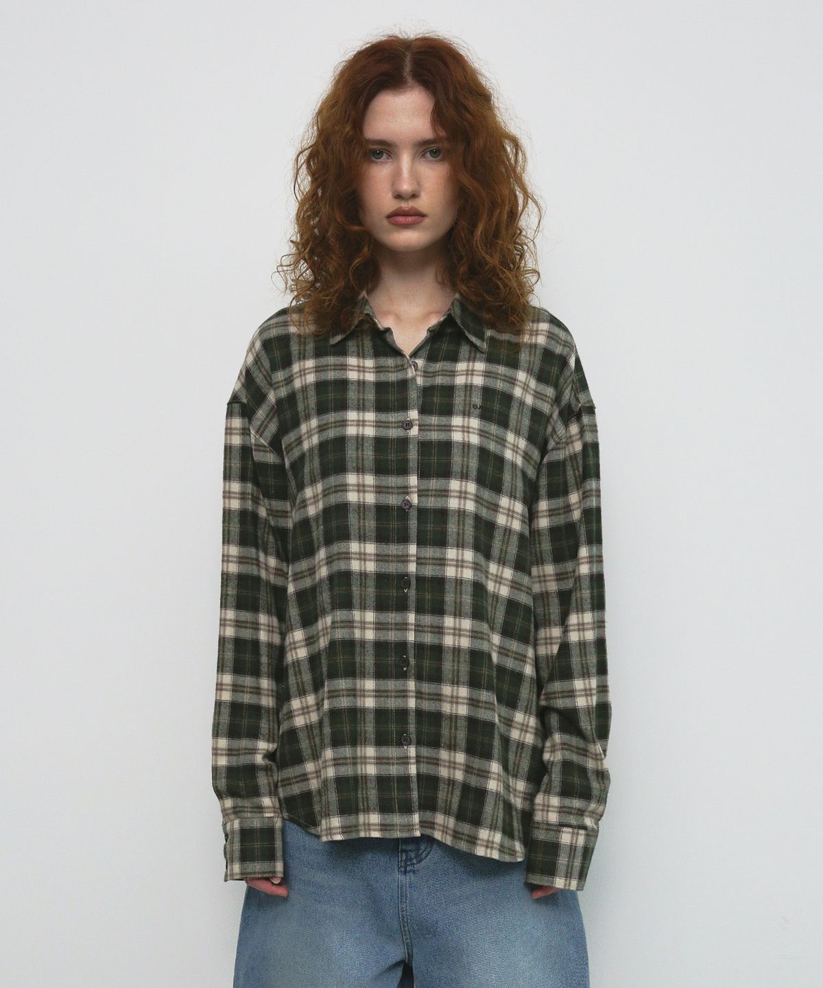 샌드릭(SANDRIC) OVERFIT CHECK SHIRT_KHAKI
