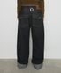 WIDE ROLL UP DENIM PANTS_BLACK