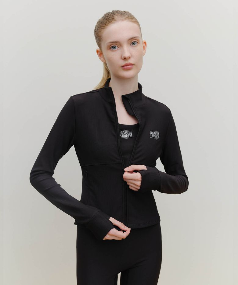 MARITHE SPORT W SLIM ZIP-UP JACKET black