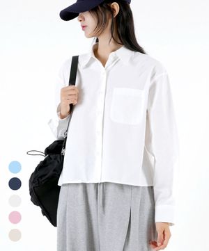 여자 옥스포드 크롭긴팔셔츠 5COLOR