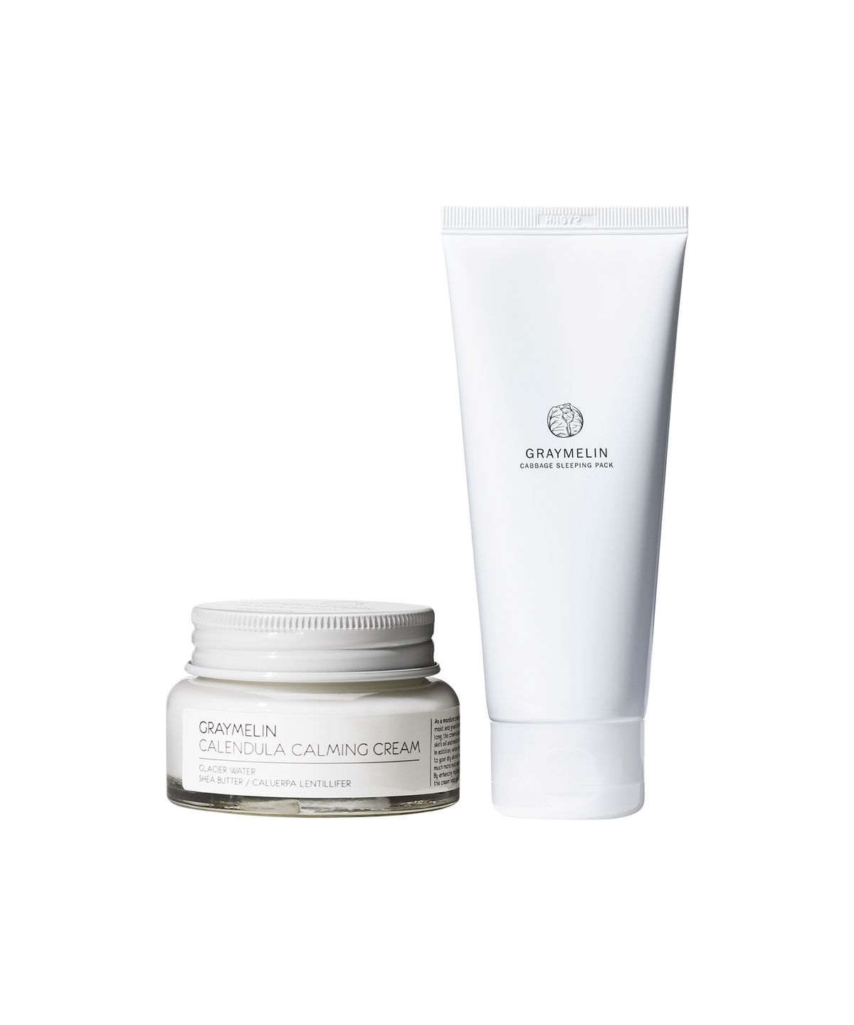 그레이멜린(GREYMELIN) [SET] 데일리 보습강화 세트 (카렌듈라 카밍 크림 50g+양배추 슬리핑 팩 150ml)