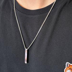 남성 패션 스틸 사각바 팬던트 목걸이 MFJNM04