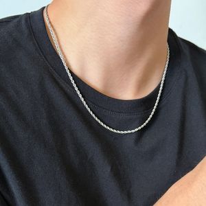 남성 패션 스틸 얇은 로프 체인 목걸이 MFJNM06