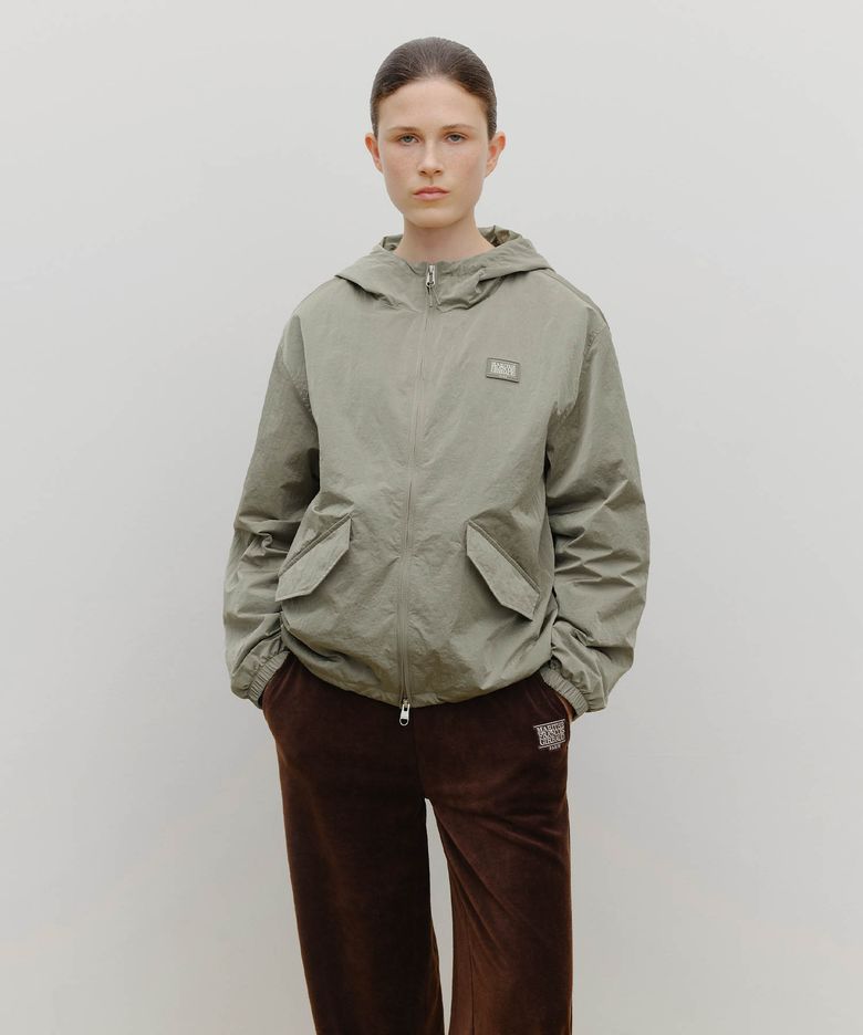MARITHE SPORT HOODED WINDBREAKER gray