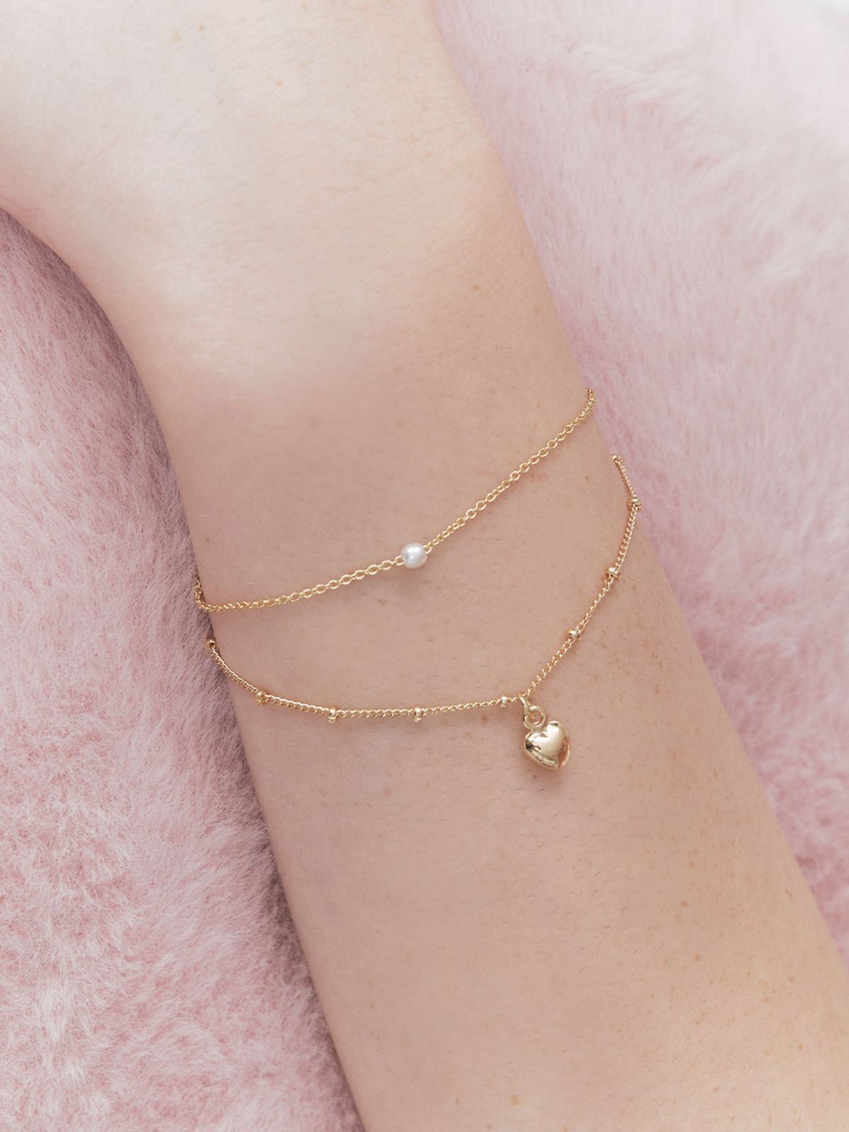 앵브록스(ENGBROX) honey pearl layered bracelet