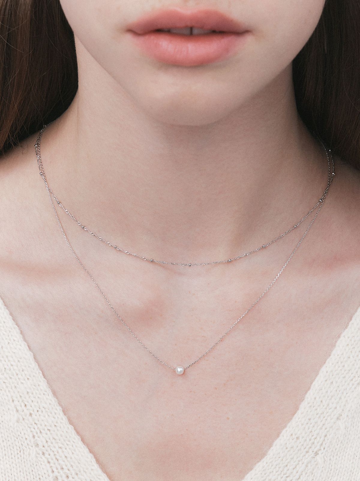 앵브록스(ENGBROX) dusk pearl layered necklace