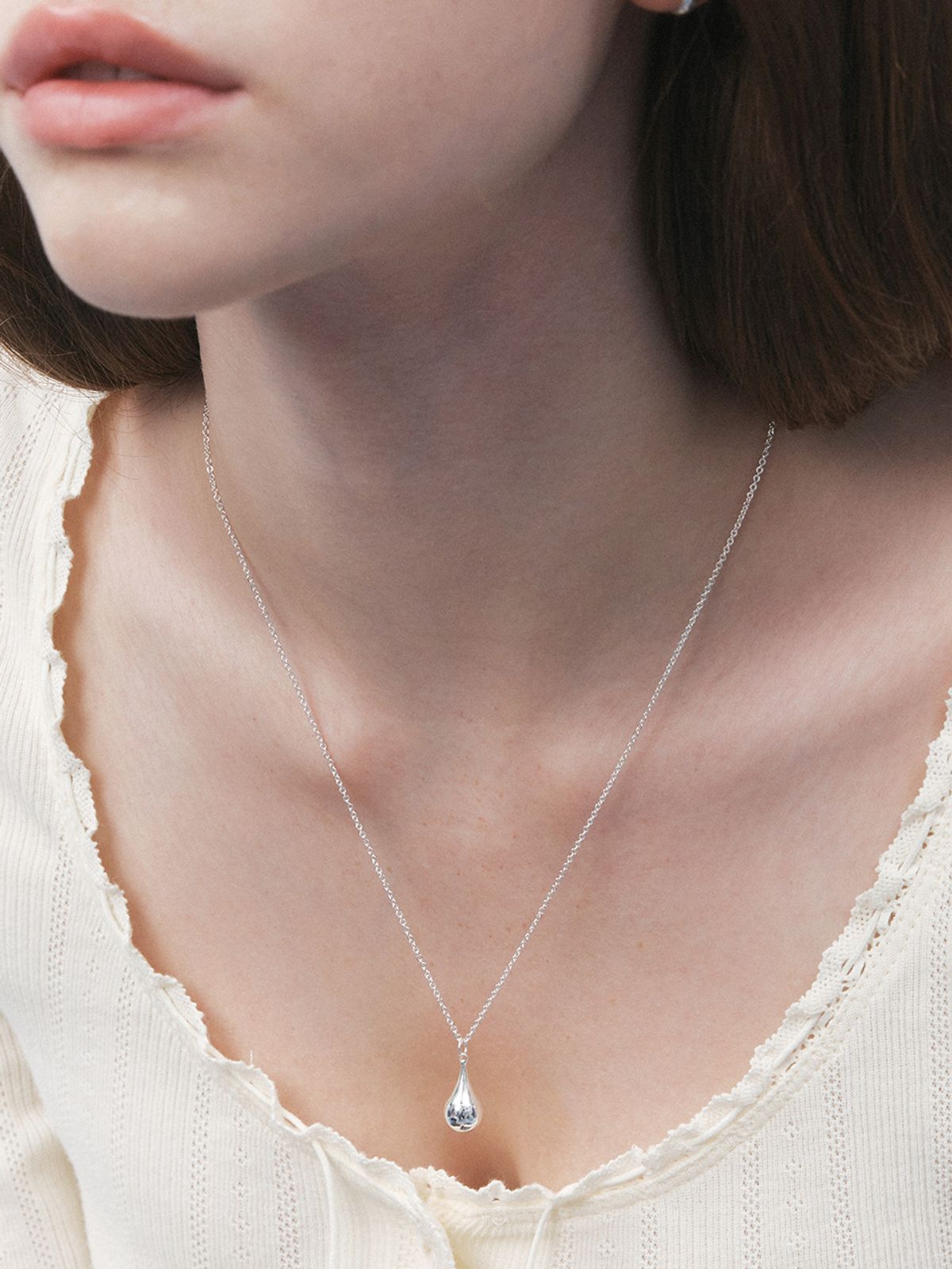 앵브록스(ENGBROX) pure drop long necklace