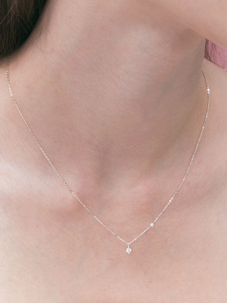 hush cubic pearl necklace