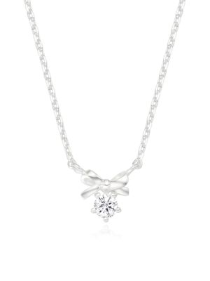 blush ribbon cubic necklace