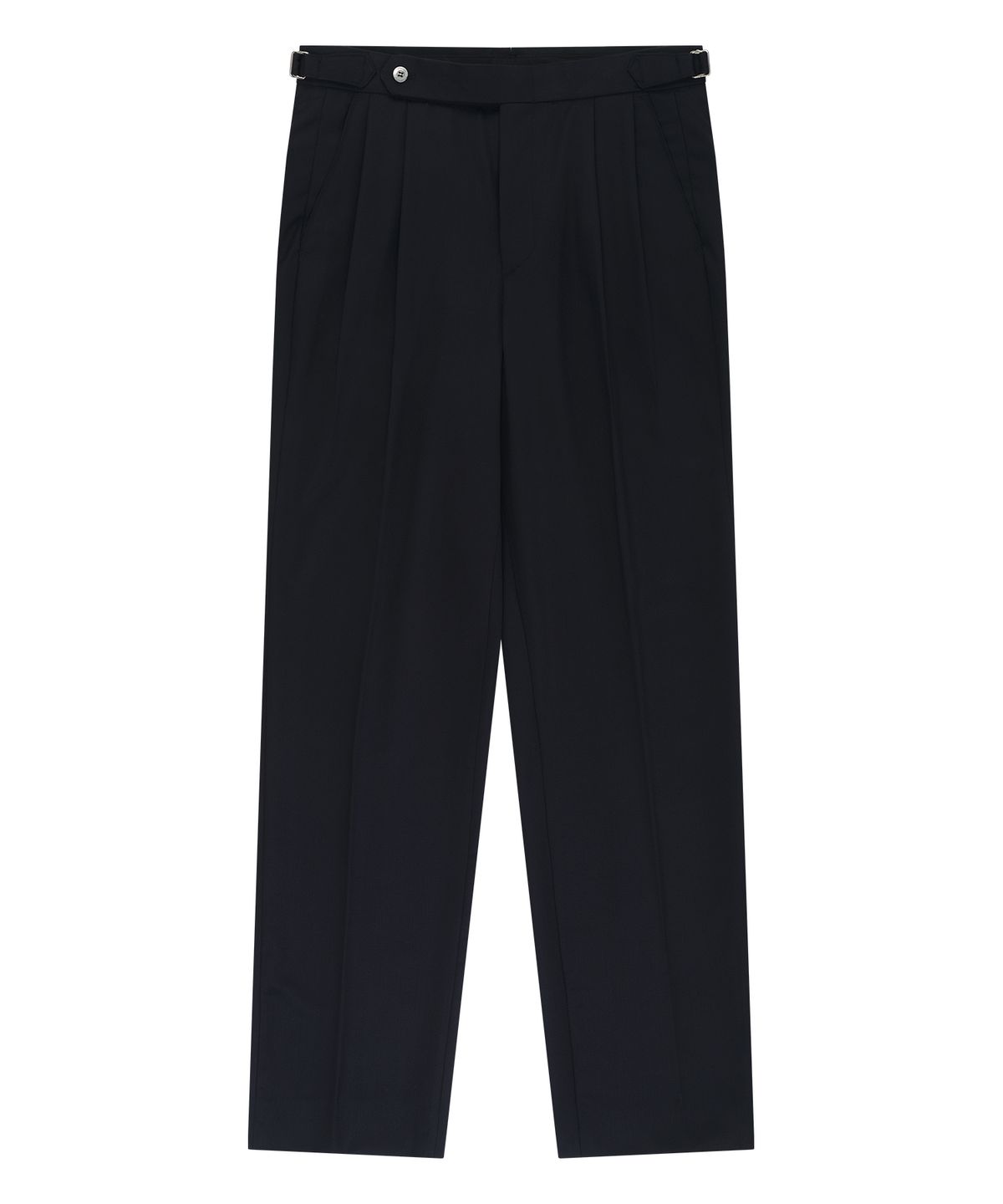 벨리프(BELLIEF) Wool Gabardine adjust Double-Pleated relaxed Trouser (Dark Navy)