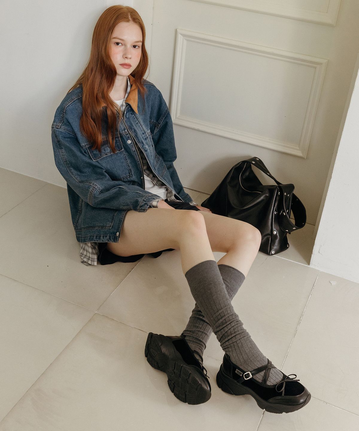마크모크(MAC MOC) Poseul 포슬 미니 리본 X 스트랩 청키 스니커즈_1color 5cm