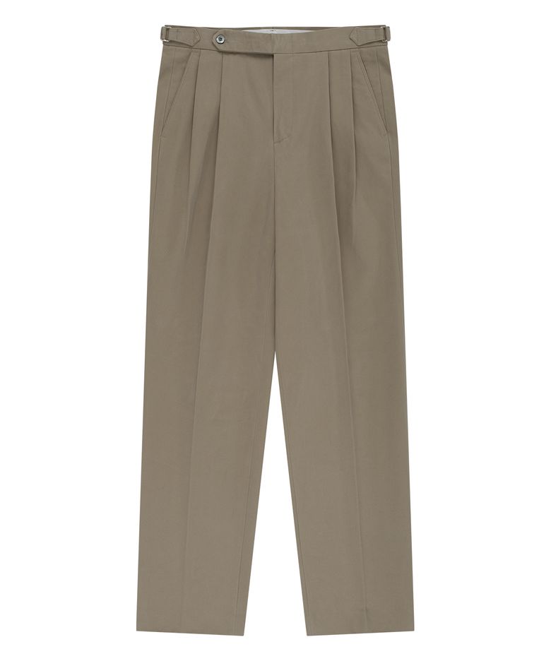 Essential Gaberdine Heavy Double-Pleated relaxed Chino (Beige)
