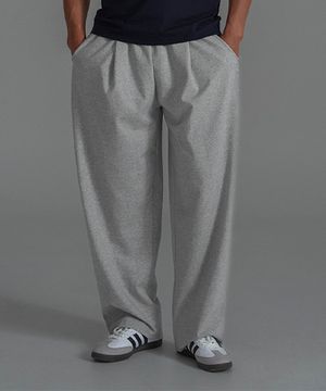 P2505 더블 핀턱 와이드팬츠 [메란지]