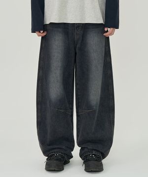 싱글 다트 데님 팬츠 (BLUE BLACK)