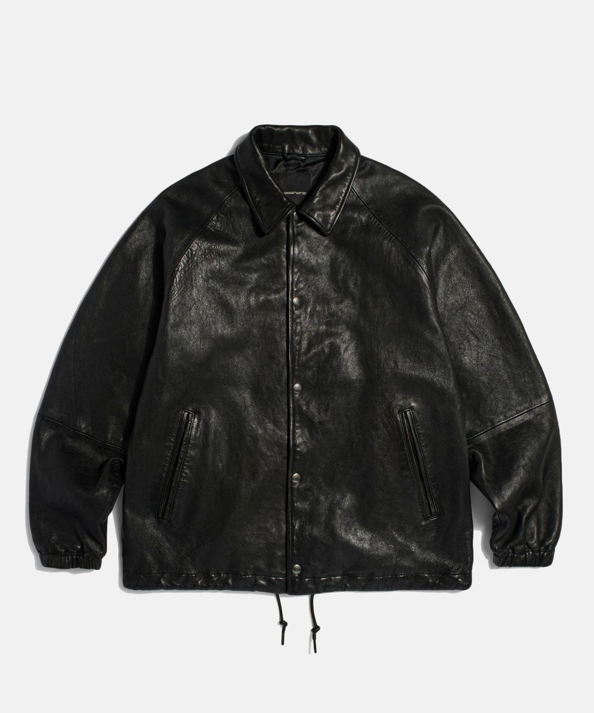 에스피오나지(ESPIONAGE) Washed Sheepskin Coach Jacket Black
