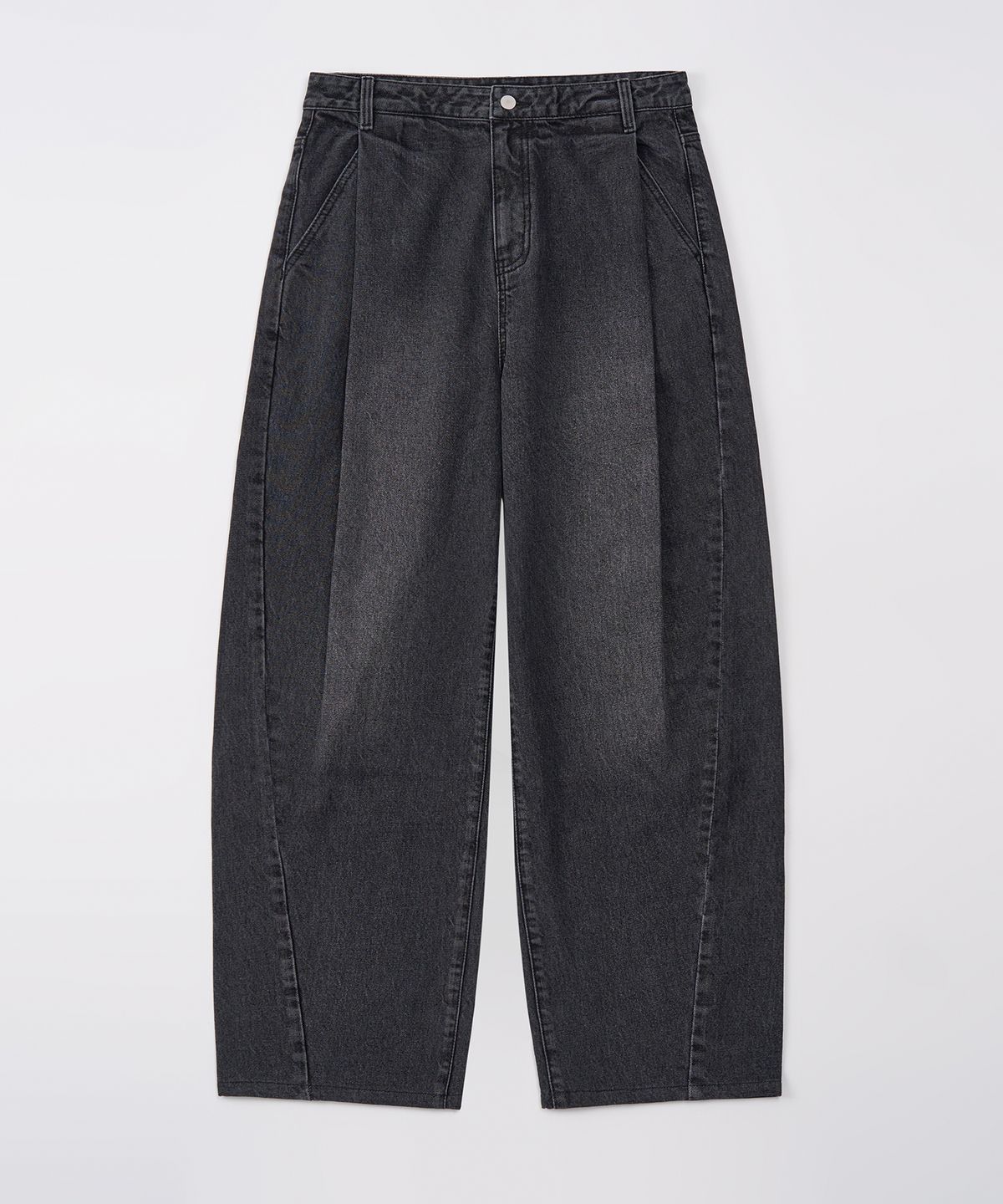 토피(TOFFEE) 턱 커브드 데님 팬츠 (WASHED BLACK)