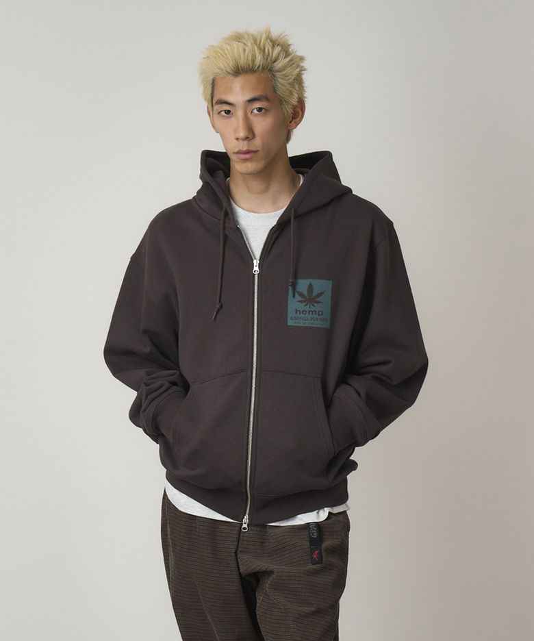 HEMP 집업 후드티 Deep Brown