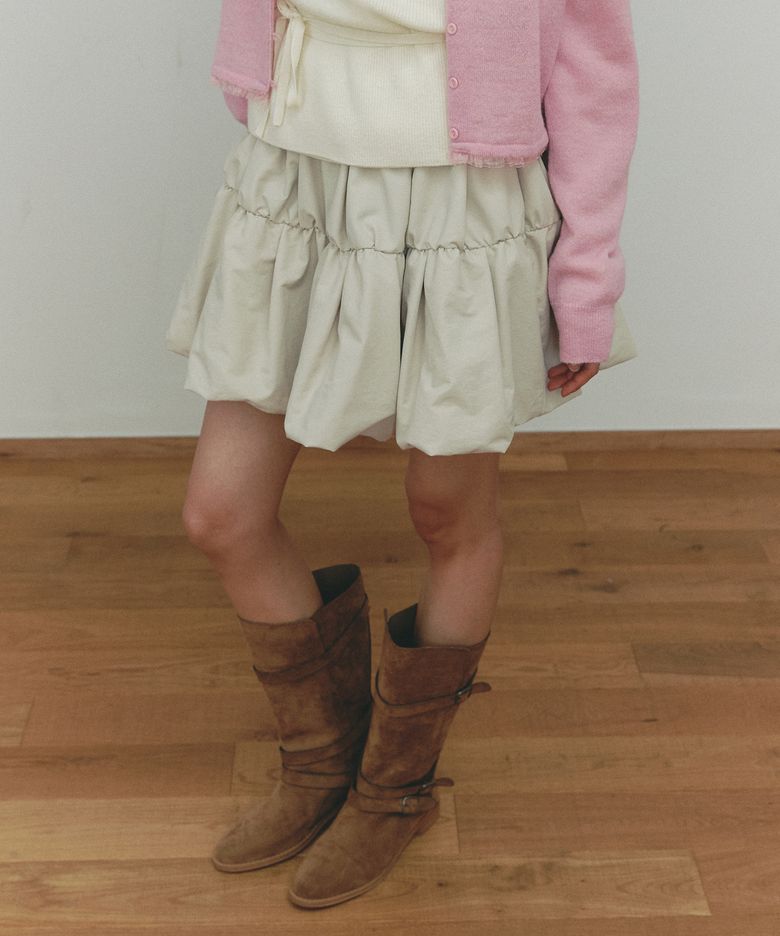 SHRRING BALLOON MINI SKIRT(CR)