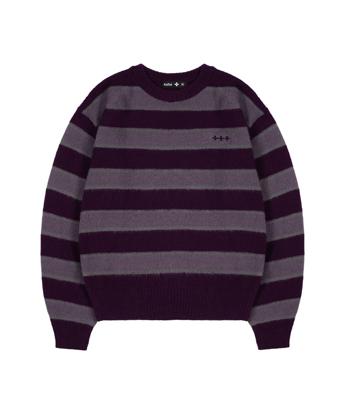 카이파이(KAIFAI) 쿠시 스트라이프 니트 (퍼플) K25ZB169