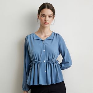 사이드리본셔링훌블라우스_V5C-CBL023