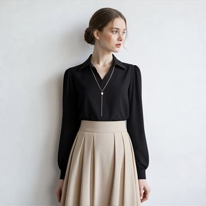 드랍진주네크리스블라우스_V5C-CBL026