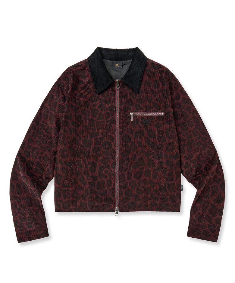 W CORDUROY WORK JACKET - BURGUNDY