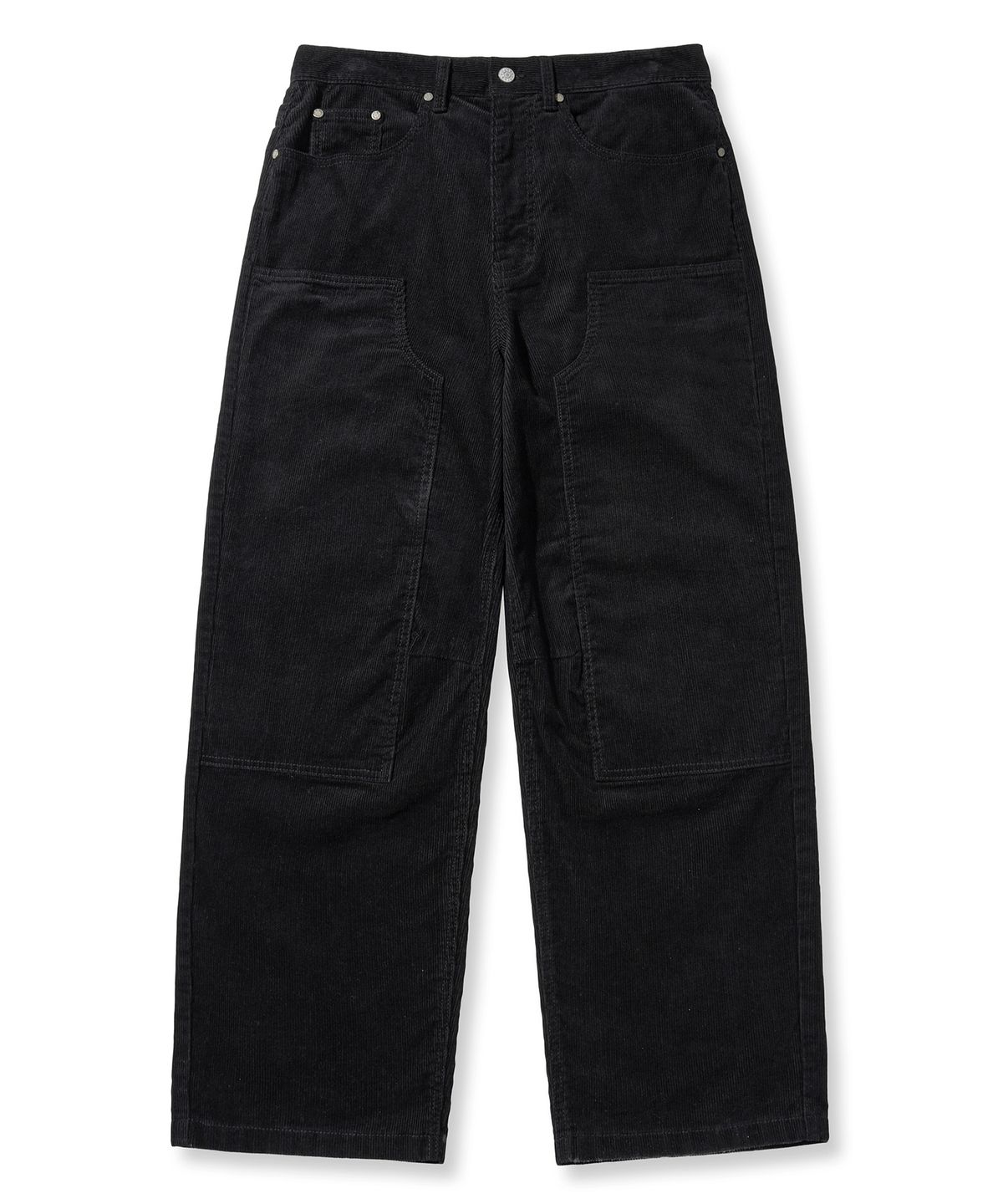 브라운브레스(BROWNBREATH) DOUBLE KNEE CORDUROY PANTS - BLACK