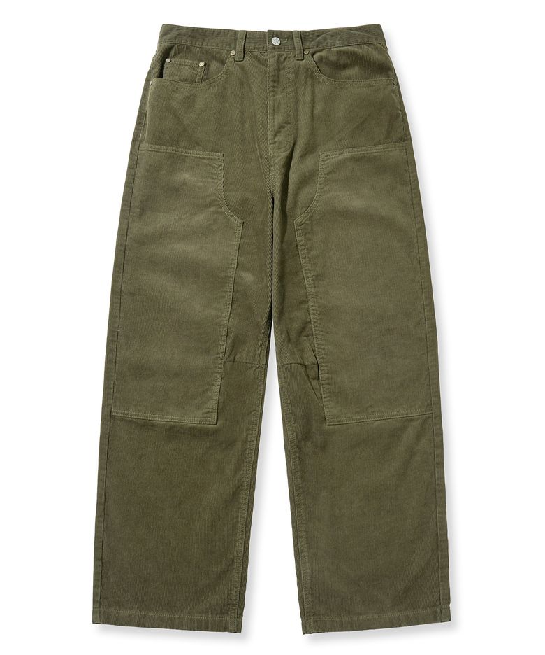 DOUBLE KNEE CORDUROY PANTS - KHAKI