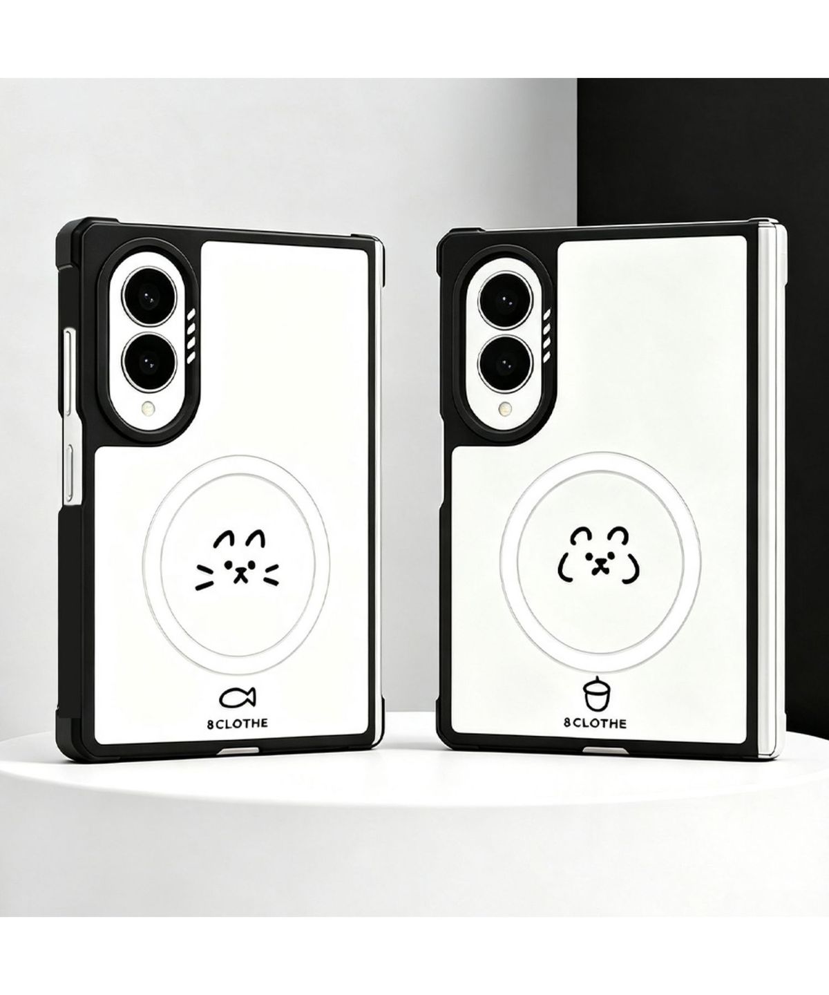 에잇클로드(8CLOTHE) 갤럭시 Z폴드8 7 맥세이프 투명 범퍼 폰 케이스 두들애니멀