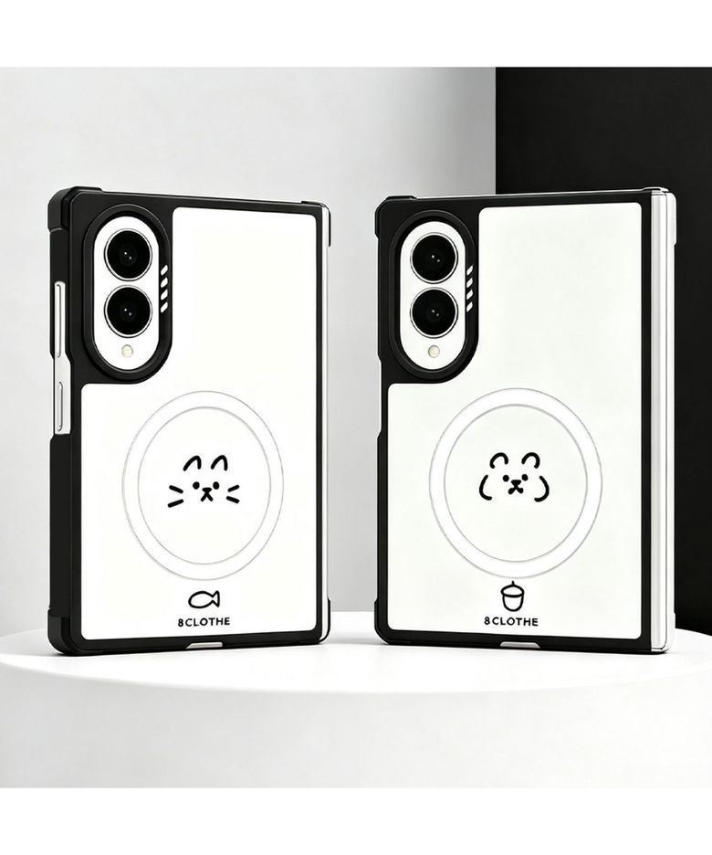 갤럭시 Z폴드8 7 맥세이프 투명 범퍼 폰 케이스 두들애니멀