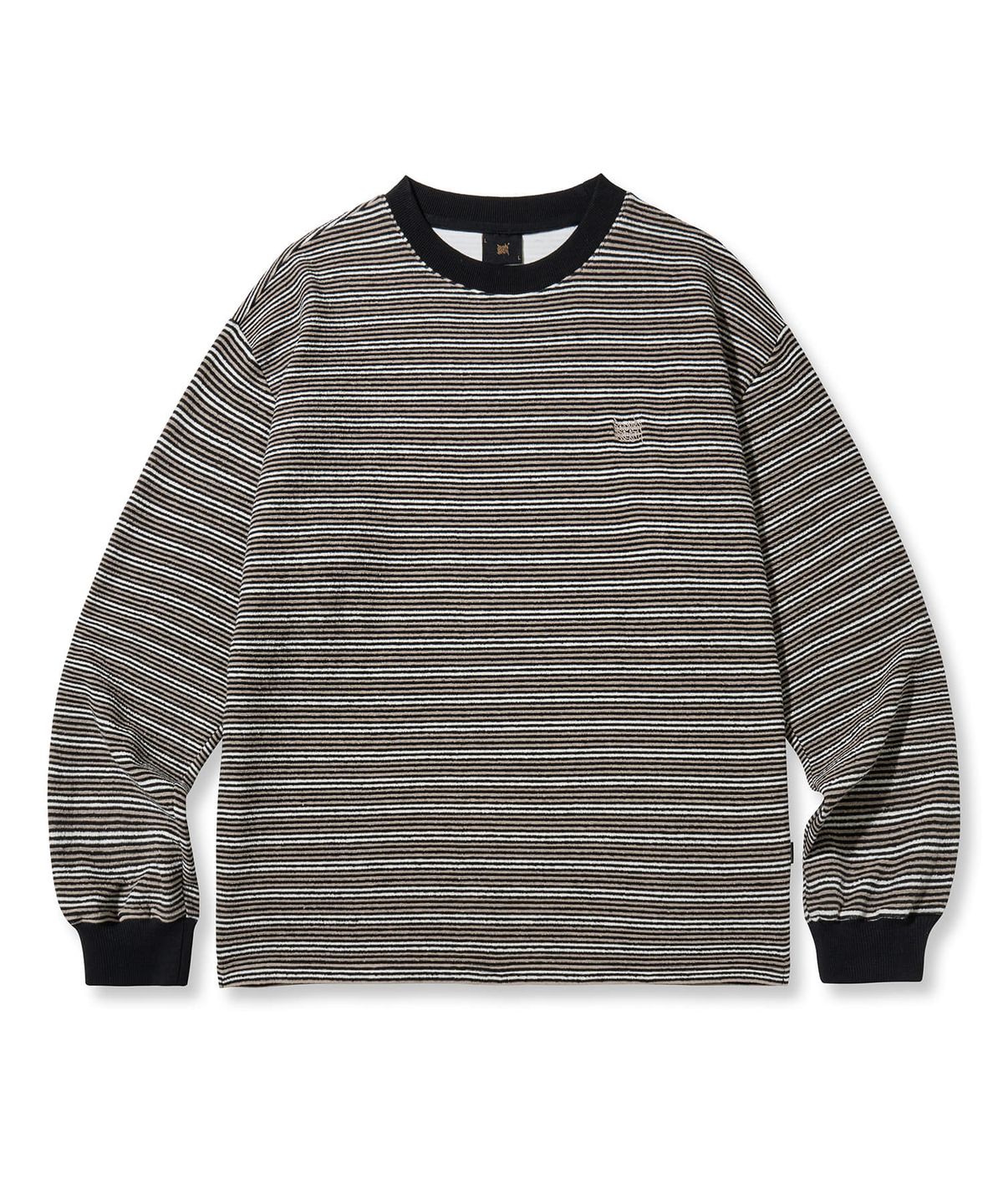 브라운브레스(BROWNBREATH) TAG TOWEL STRIPE LONGSLEEVE - BLACK