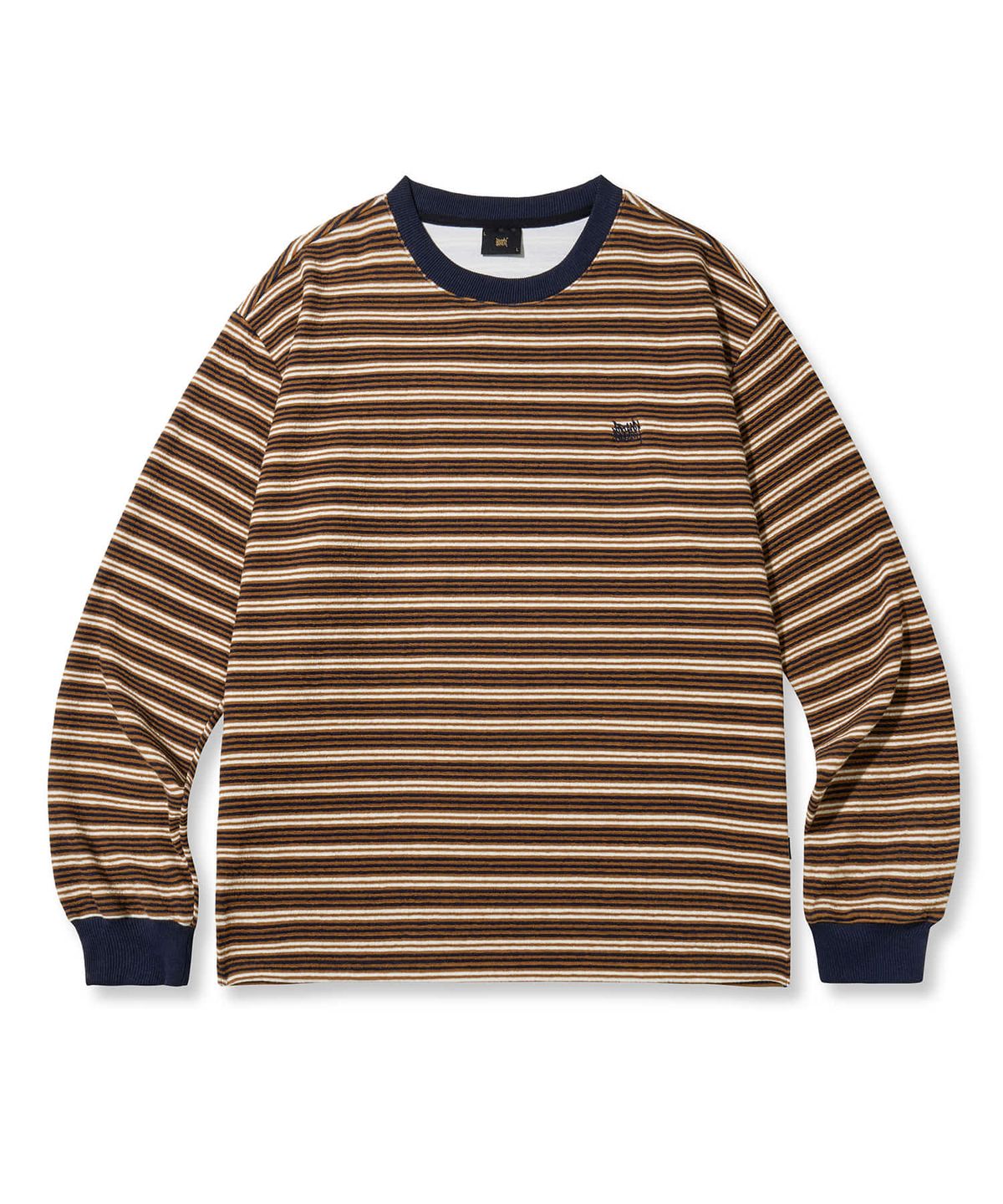 브라운브레스(BROWNBREATH) TAG TOWEL STRIPE LONGSLEEVE - BROWN