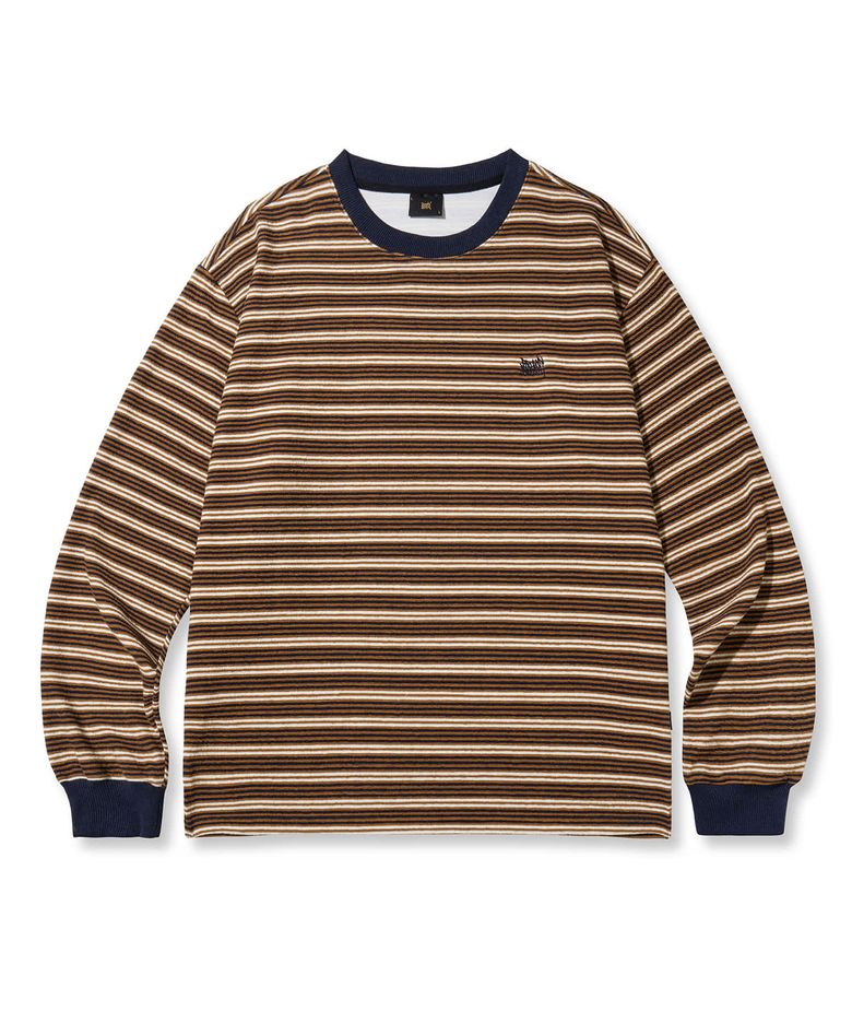 TAG TOWEL STRIPE LONGSLEEVE - BROWN