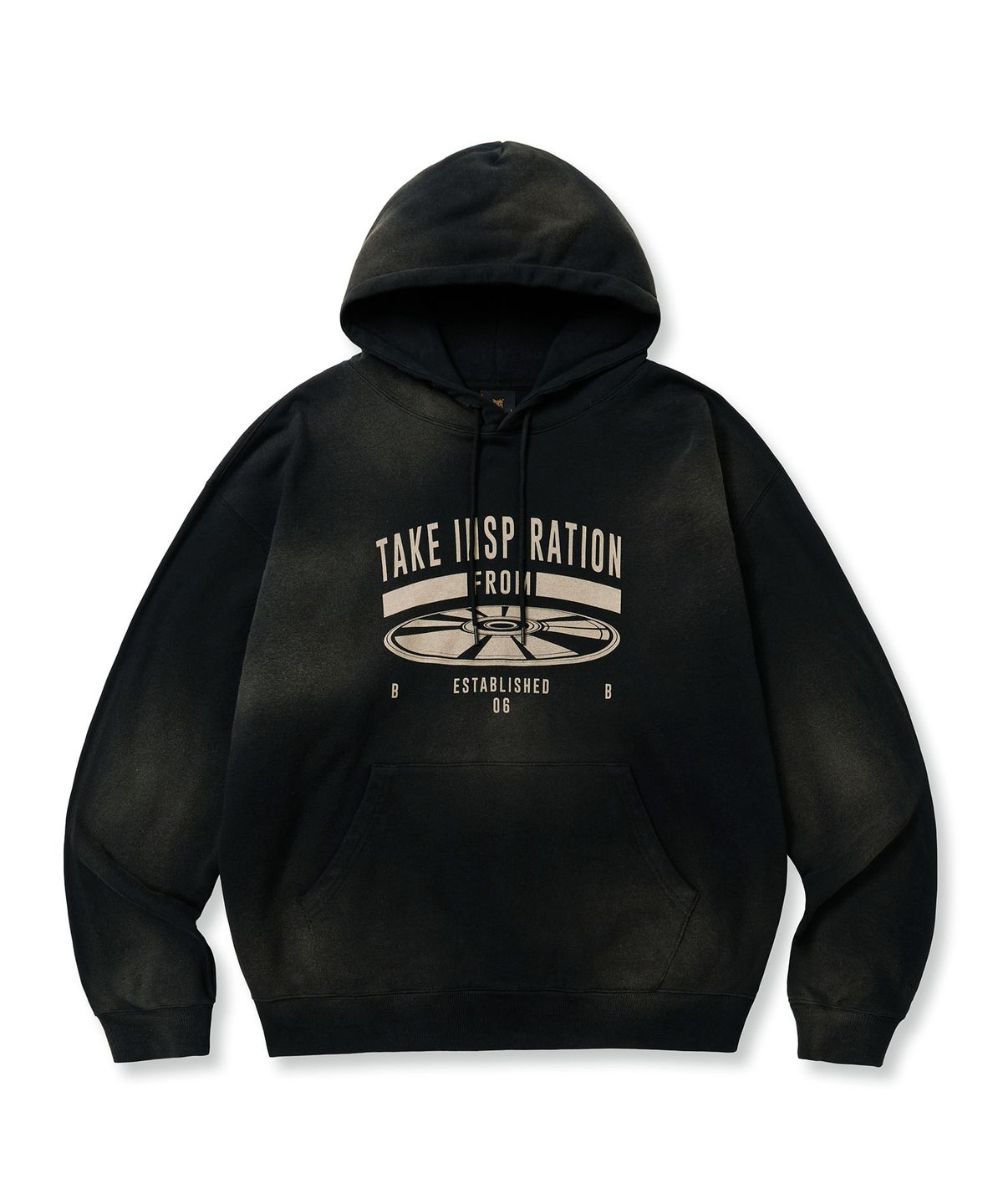 브라운브레스(BROWNBREATH) TAKE INSPIRATION WASHED HOODIE - BLACK
