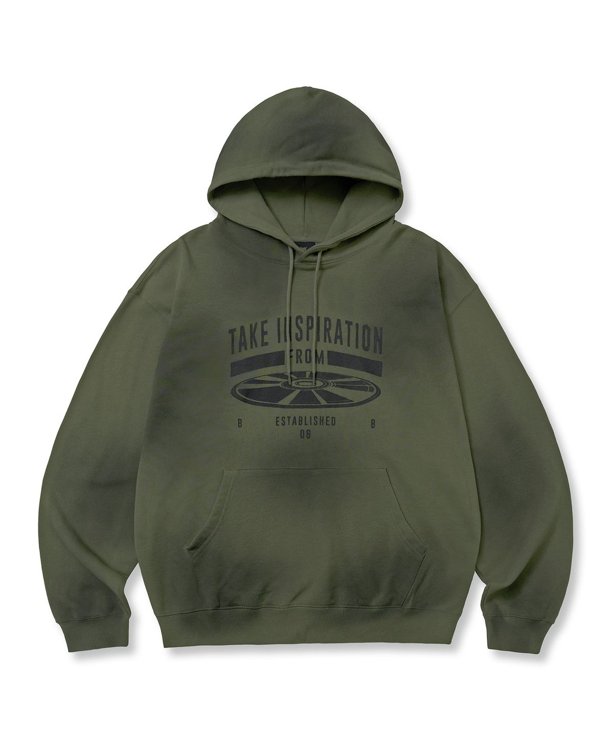브라운브레스(BROWNBREATH) TAKE INSPIRATION WASHED HOODIE - KHAKI
