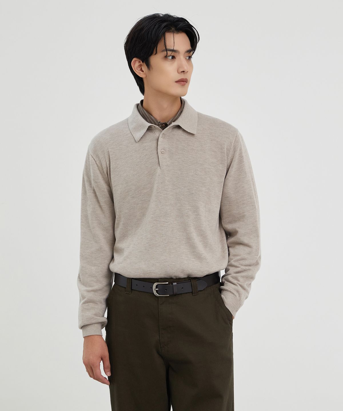 스파오(SPAO) [메리노울블렌드] 칼라넥 니트_SPKWF4TM02