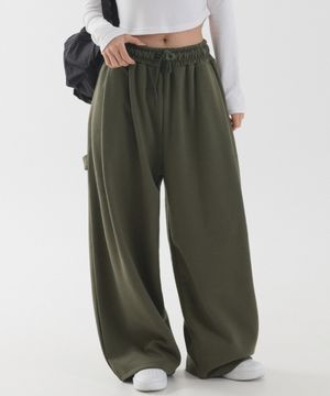 카펜터 와이드 스웨트 팬츠 (카키)